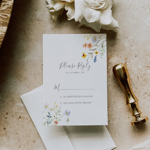 Wild Multicolor Floral Wedding RSVP Card