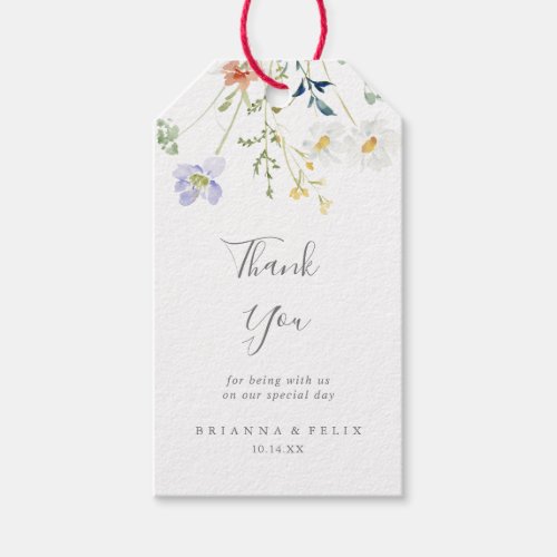 Wild Multicolor Floral Wedding Thank You Gift Tags