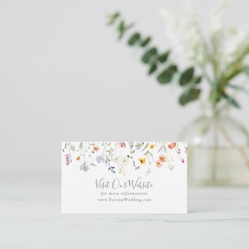 Wild Multicolor Floral Wedding Website Enclosure Card