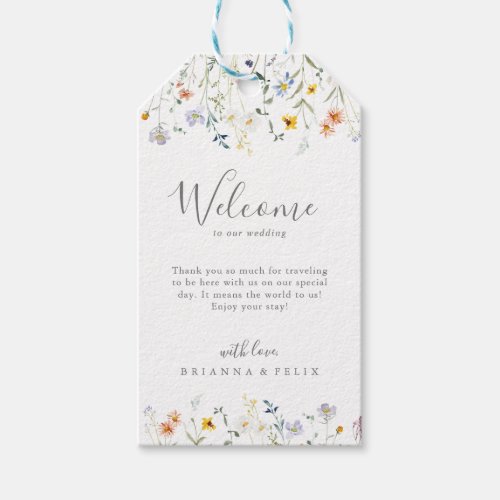Wild Multicolor Floral Wedding Welcome Gift Tags