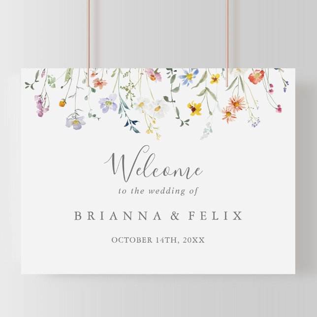 Wild Multicolor Floral Wedding Welcome Sign (Creator Uploaded)