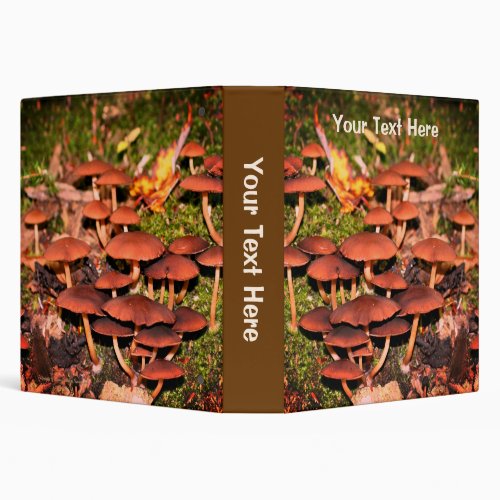 Wild Mushroom Cluster Nature Personalized 3 Ring Binder