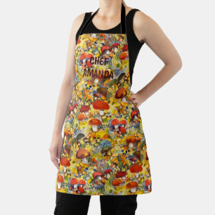 Wild mushrooms apron
