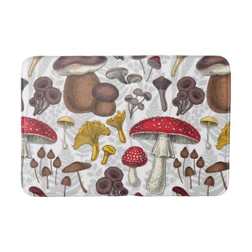 Wild mushrooms bath mat