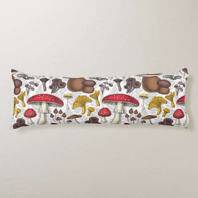 Wild mushrooms body pillow (Front)