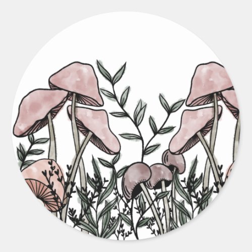 Wild Mushrooms  Classic Round Sticker