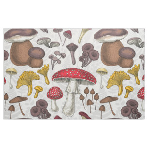 Wild mushrooms fabric
