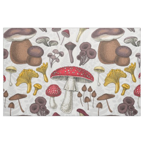 Wild mushrooms fabric