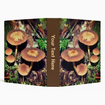 Wild Mushrooms In Moss Nature Personalized 3 Ring Binder by SmilinEyesTreasures at Zazzle