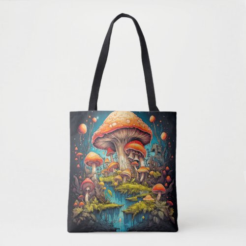 Wild Mushrooms In The Forest Tote Bag