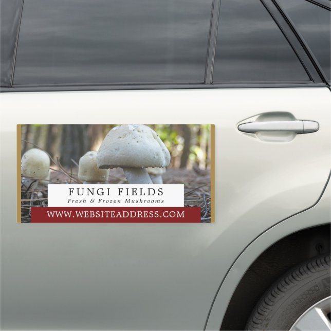 Wild Mushrooms, Mushroom Farmer Advertising Car Magnet (In Situ)