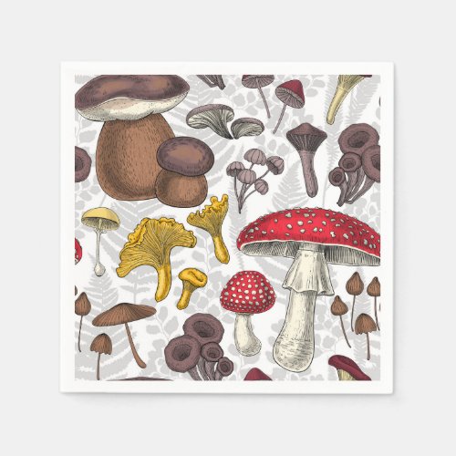 Wild mushrooms napkins