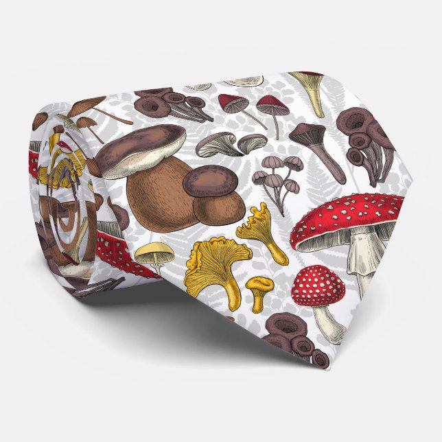 Wild mushrooms neck tie (Rolled)