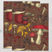 Wild mushrooms on brown (Front/Back)