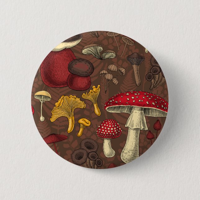 Wild mushrooms on brown button (Front)
