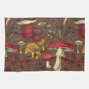 Mushroom Print Kitchen Towel