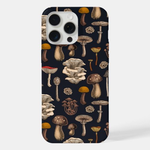 Wild Mushrooms  on graphite black iPhone 15 Pro Max Case