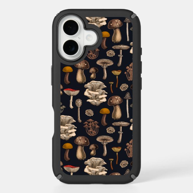 Wild Mushrooms  on graphite black Speck iPhone Case (Front)