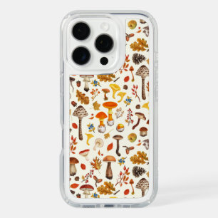 Wild mushrooms on off white iPhone 16 pro case