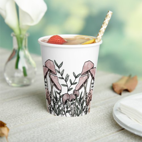 Wild Mushrooms Paper Cups