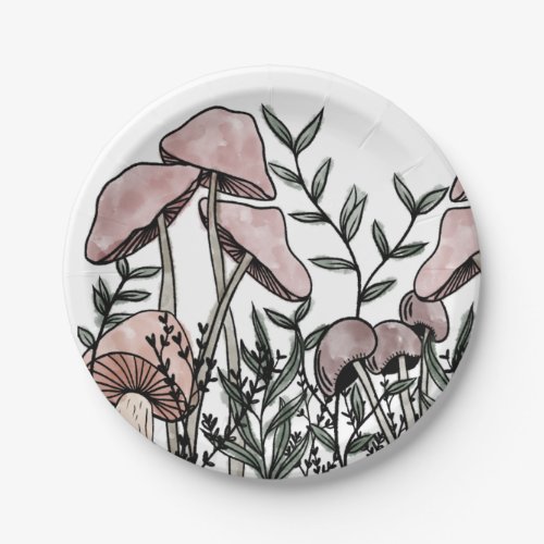 Wild Mushrooms Paper Plates