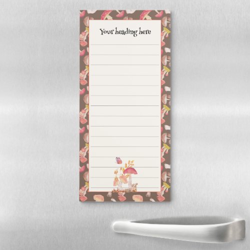 Wild mushrooms personalized magnetic notepad