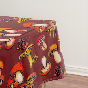 Wild mushrooms tablecloth