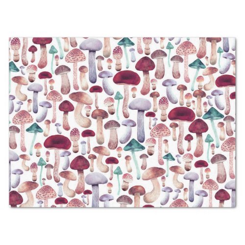 Wild Mushrooms Watercolor Illustration  Tissue Paper