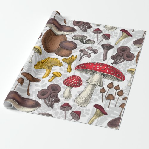 Wild mushrooms wrapping paper