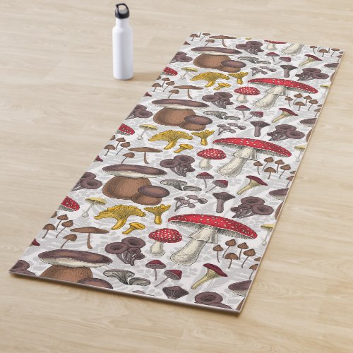 Wild mushrooms yoga mat