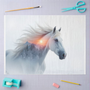 Wild Mustang at Sunset Tissue Paper