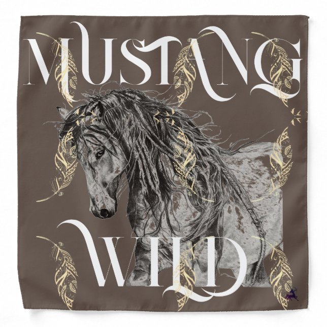 Wild Mustang Bandana! Mesteno   Bandana (Front)