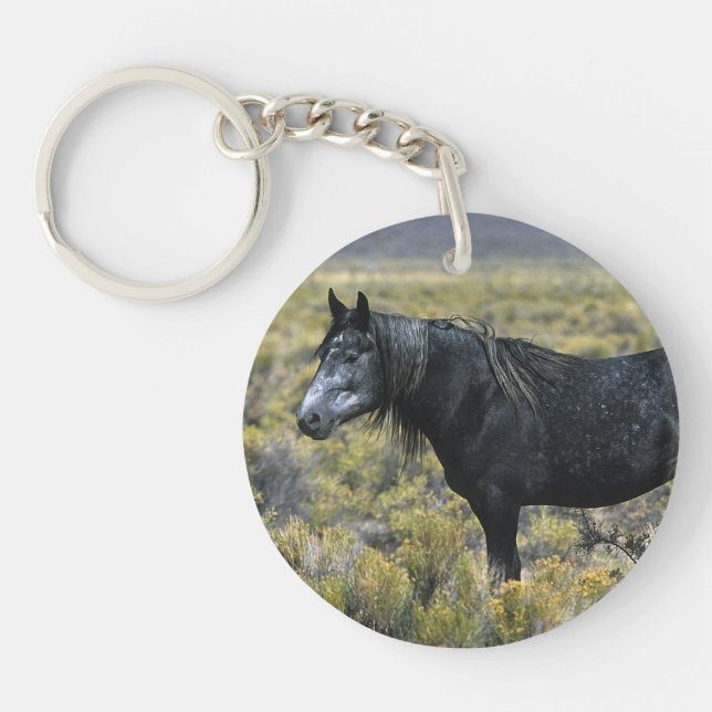 Wild Mustang Horse in the Desert Keychain (Front)