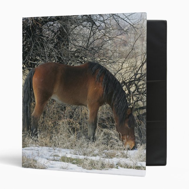 Wild Mustang Horse in the Snow 1 Binder (Front/Inside)