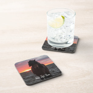 Wild Mustang Horse in the Sunset Beverage Coaster