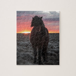 Wild Mustang Horse in the Sunset Jigsaw Puzzle