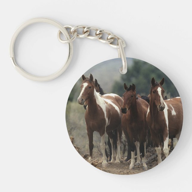 Wild Mustang Horses 7 Keychain (Front)