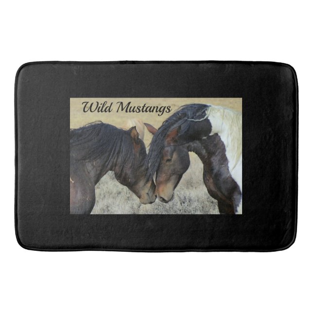 Wild Mustang Horses Bath Mat Bathroom Accessories (Front)