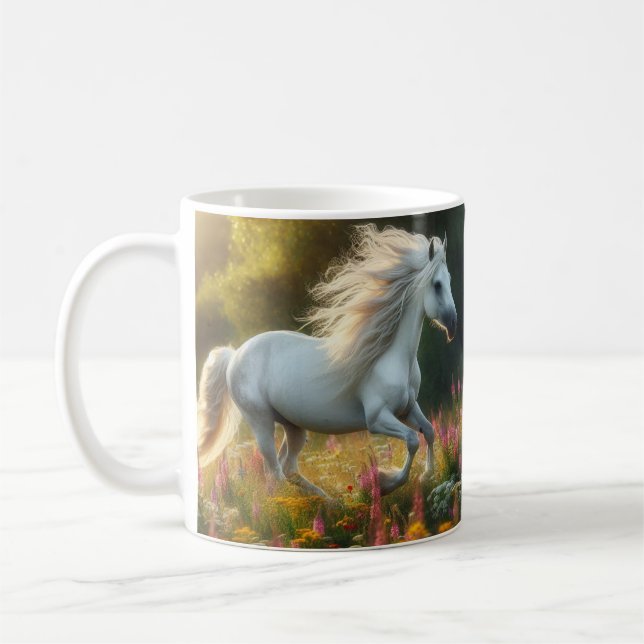 Wild Mustang Horses Equestrian Wild West Coffee Mug (Left)