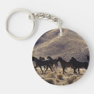 Wild Mustang Horses in the Desert 1 Keychain