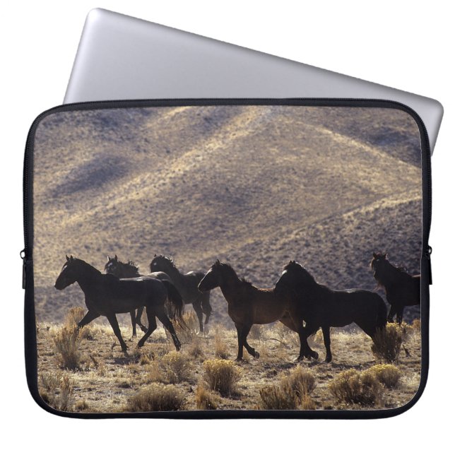 Wild Mustang Horses in the Desert 1 Laptop Sleeve (Front)
