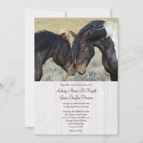 Wild Mustang Horses Wedding Invitations