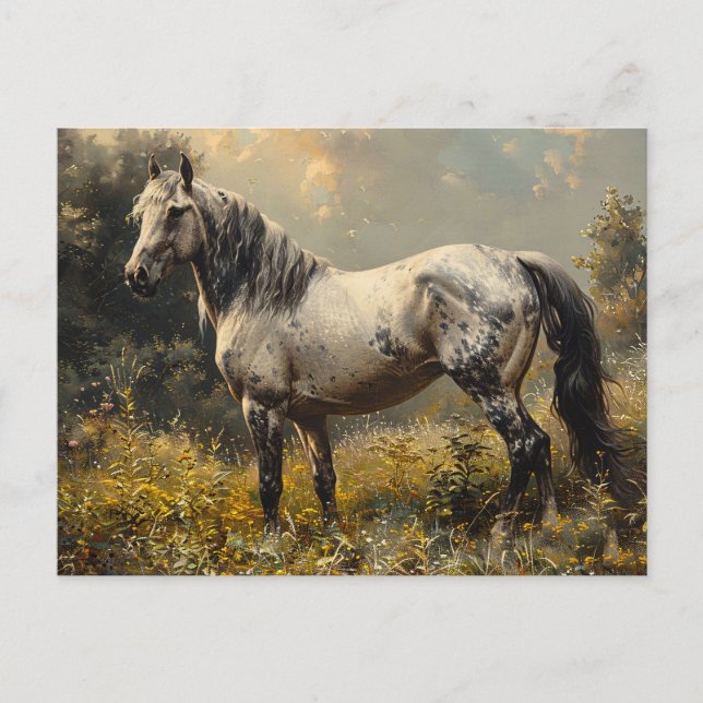 Wild Mustang Landscape Painting Postcard (Front)