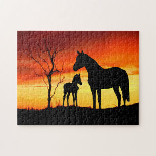 Wild Mustang Mare and Foal Jigsaw Puzzle