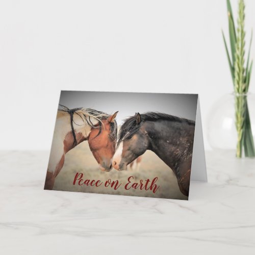 Wild Mustang Peace on Earth Holiday Card