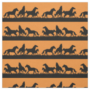 Wild Mustang silhouettes Fabric
