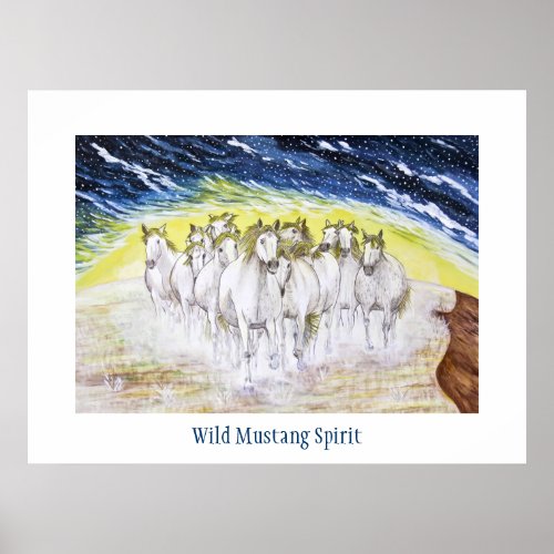 Wild Mustang Spirit Poster