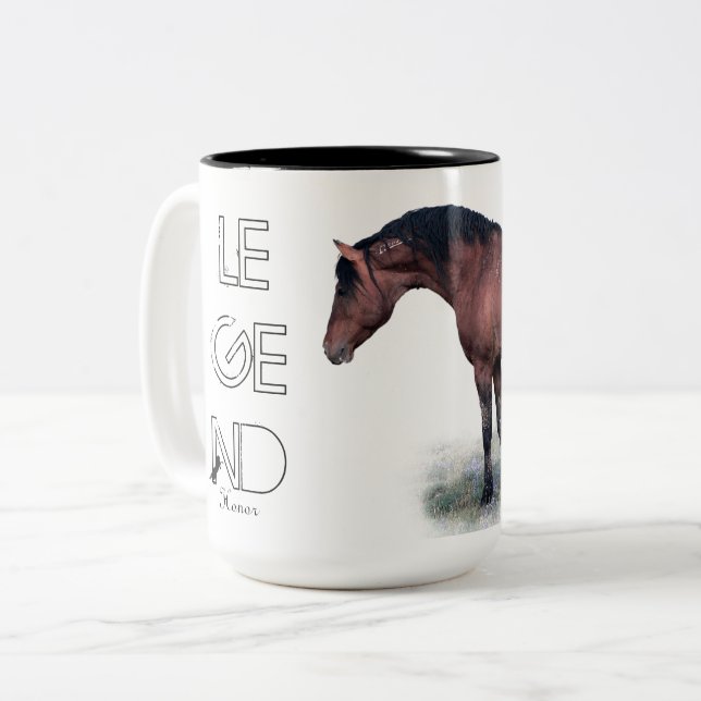 Wild Mustang Stallion, "Honor" Mug  (Front Left)