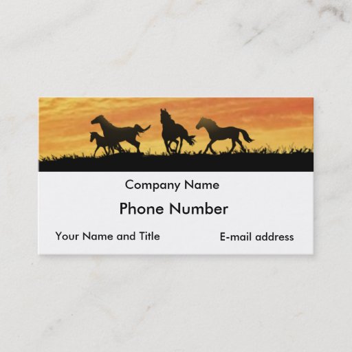 Customizable Wild Mustangs Business Card Templates