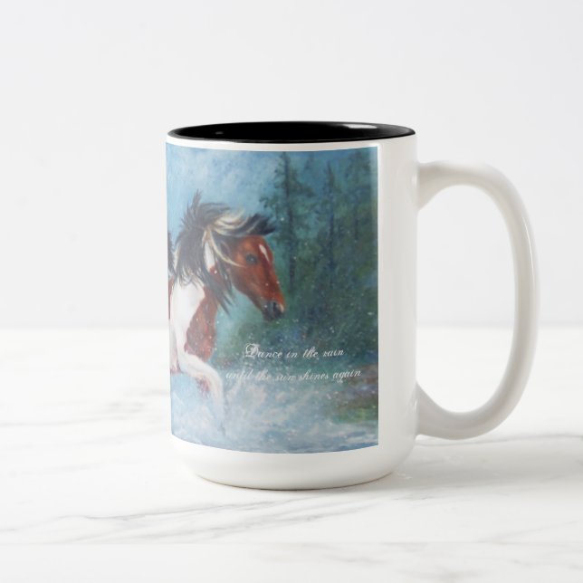 Wild Mustangs In The Rain Coffee Mug (Right)